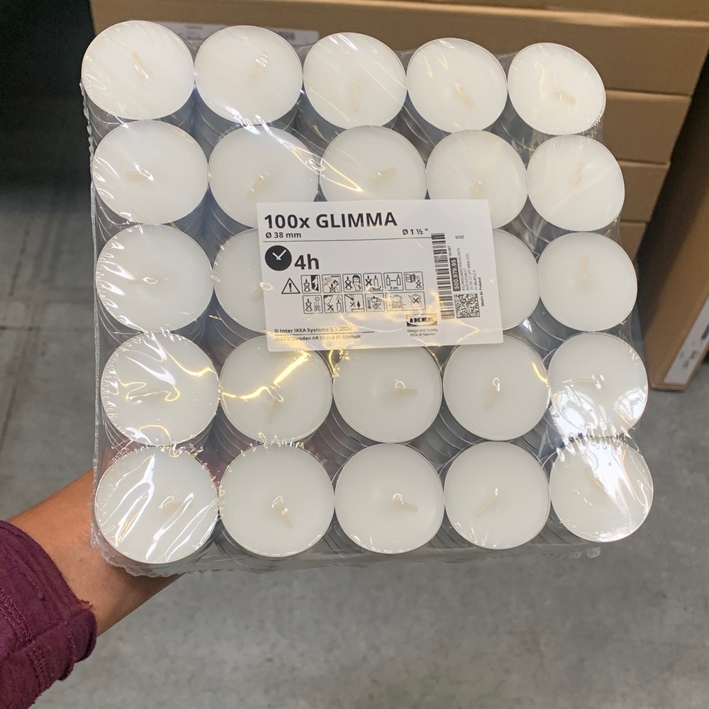 100x GLIMMA Pack of White Tealight Candles holiday Christmas candles new - Picture 2 of 5